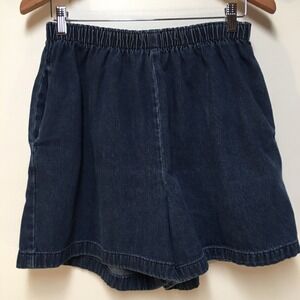 Flynn Women 14 Shorts Blue Denim‎ Pull On High Rise 100% Cotton Casual Summer